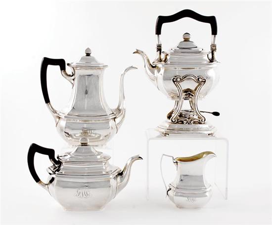 Appraisal: Gorham sterling tea and coffee service dated - paneled bulbous