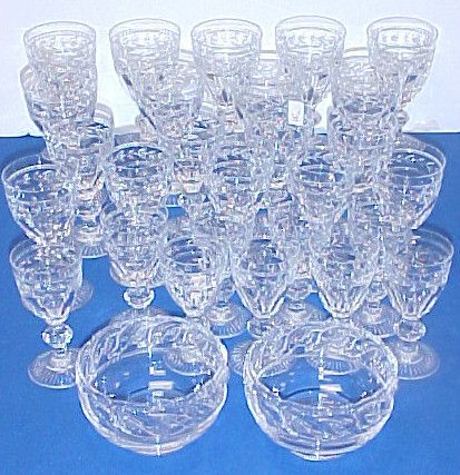 Appraisal: Twenty-seven Baccarat goblets with round acid-etched Baccarat backstamp pattern similar