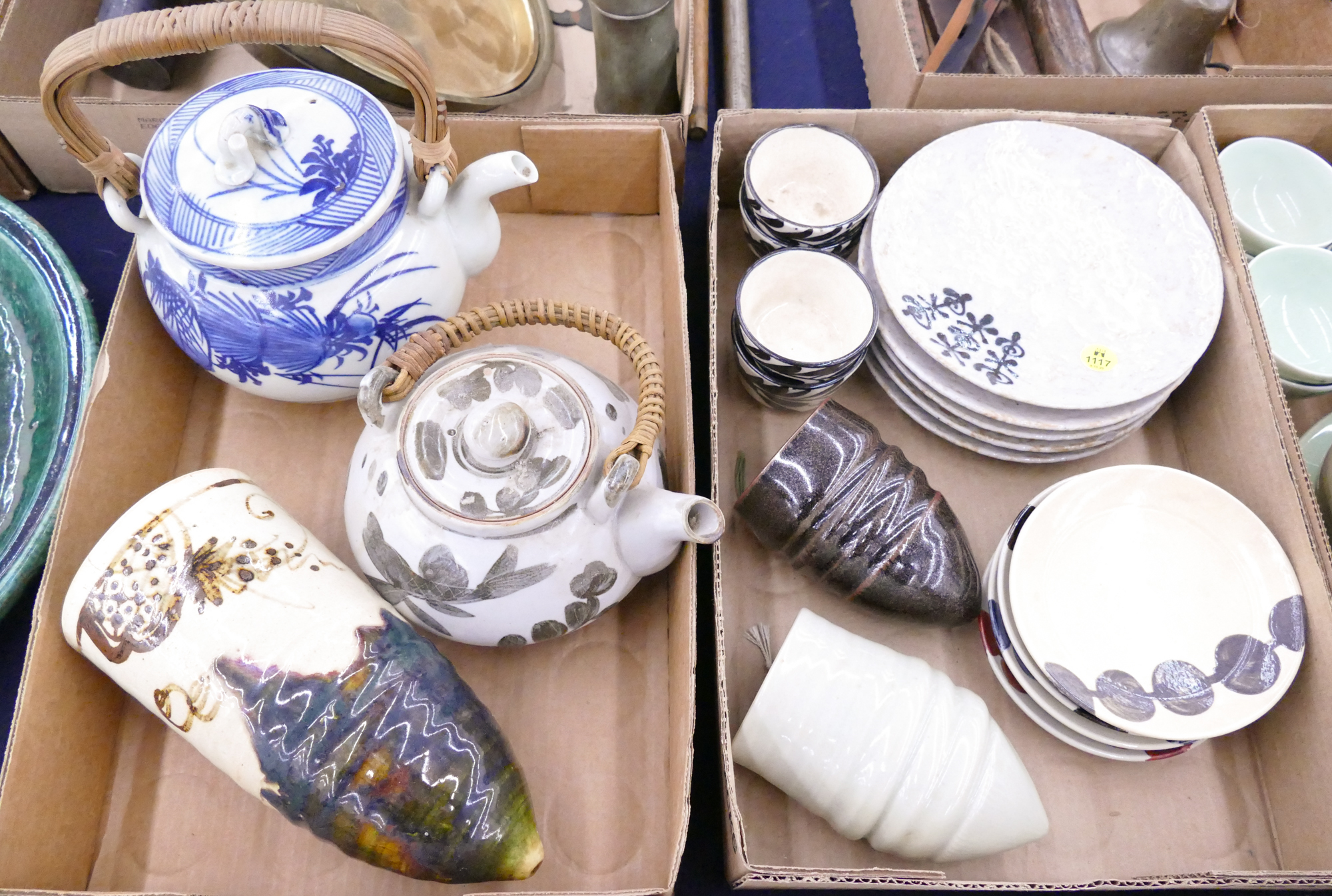 Appraisal: Boxes Japanese Pottery Teapots Dishes