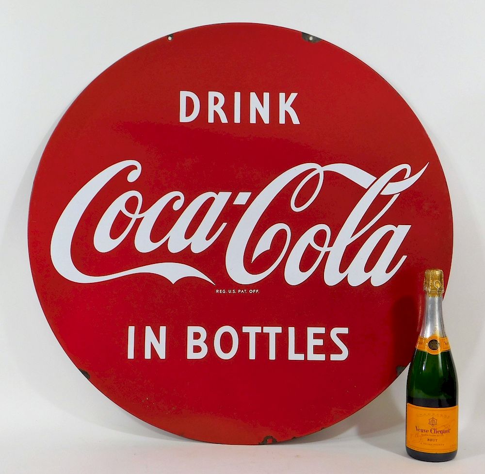 Appraisal: LARGE Double Sided Coca-Cola DSP Advertising Sign United States th