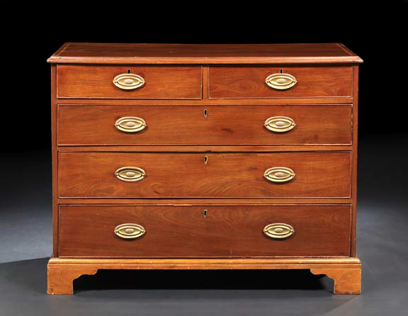 Appraisal: George III Mahogany Chest early th century the banded rectangular