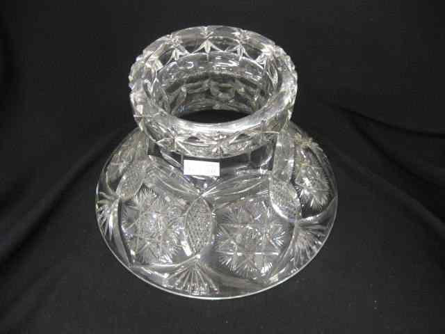 Appraisal: Meridan Cut Glass Punchbowl Base brilliant period feathered star pattern