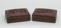 Appraisal: A Fine Pair of Chinese Cinnabar Lacquer Boxes A fine