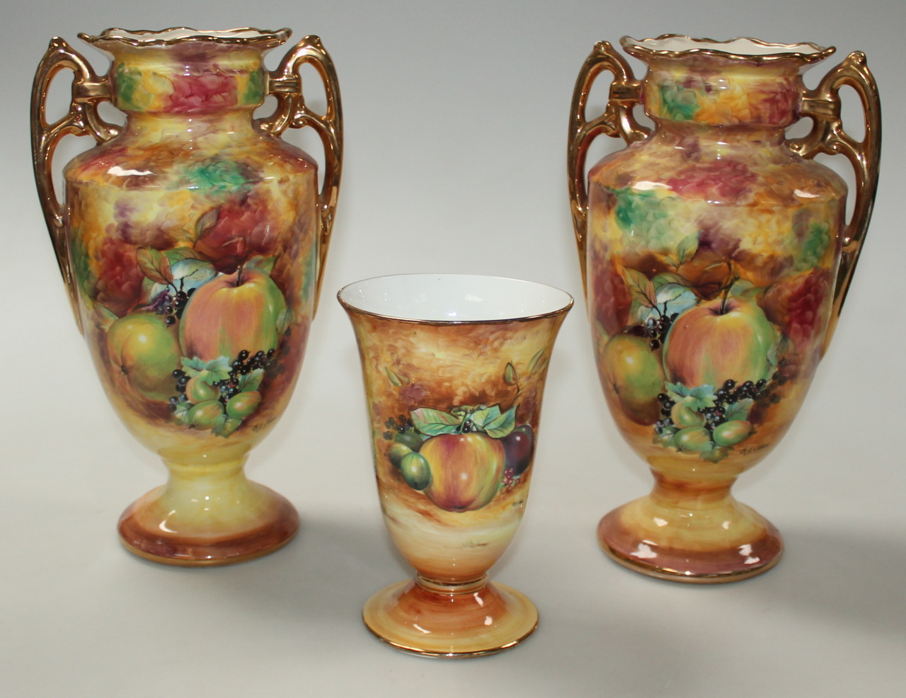 Appraisal: A pair of Sovereigndale Pottery vases each of shouldered form