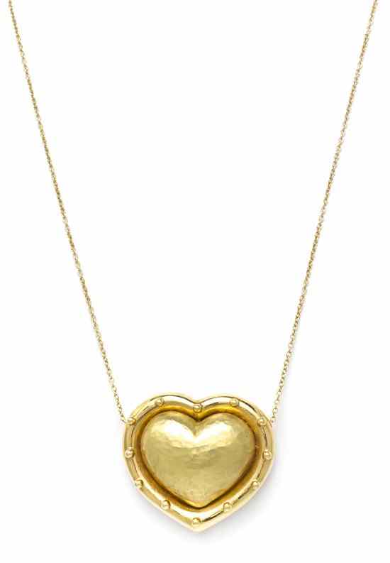 Appraisal: An Karat Yellow Gold Puffed Heart Necklace Paloma Picasso for