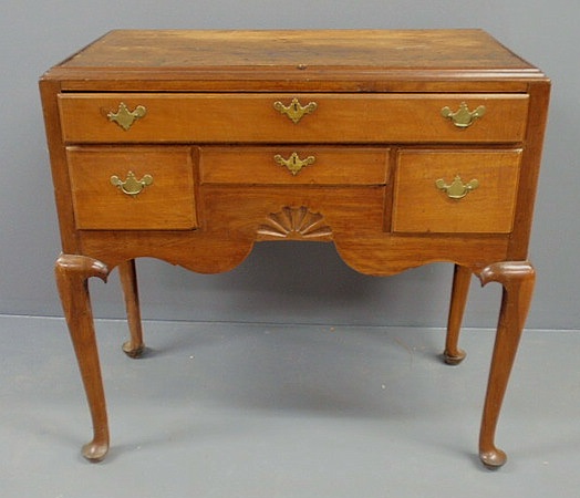 Appraisal: New England Queen Anne maple highboy base c with a