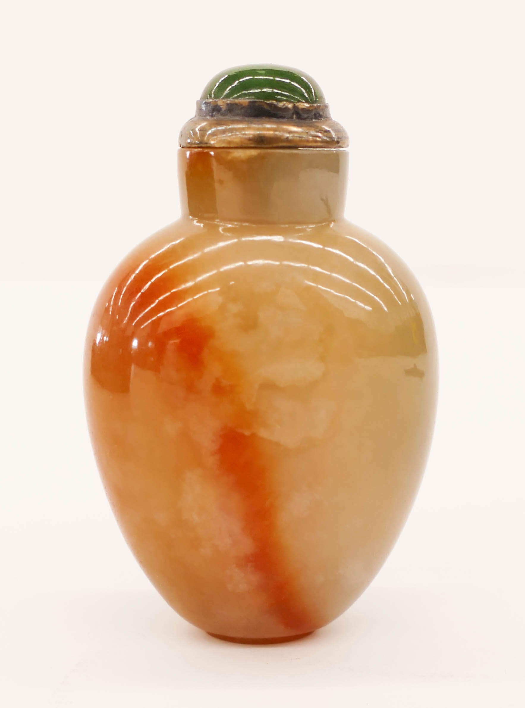 Appraisal: Chinese Qing Russet Jade Snuff Bottle '' Russet coloring running