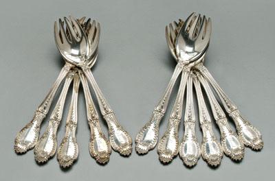 Appraisal: Tiffany sterling ice cream forks Richelieu pattern pieces date mark