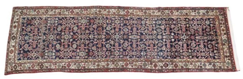 Appraisal: HAND-TIED PERSIAN BIJAR RUNNER IRAN ' X ' Hand-tied Persian