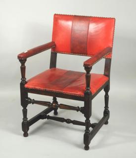 Appraisal: Continental Carved Walnut Open Armchair Continental carved walnut open armchair