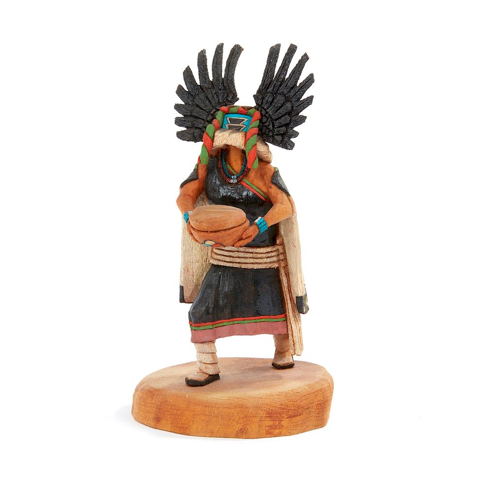 Appraisal: Hopi Crow Mother Kachina Angwusnasomtaka by Nate Jacob Hopi Crow