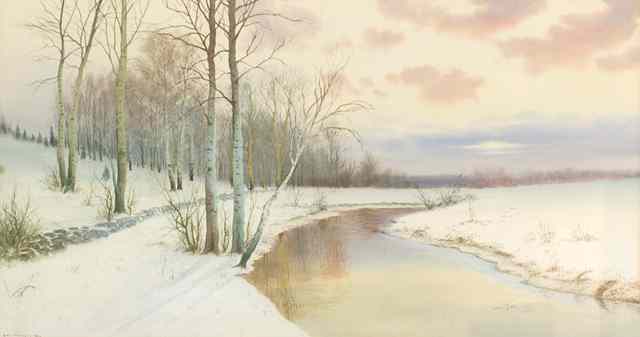 Appraisal: GEORGE HOWELL GAY WATERCOLOR on heavy paper American - Winter