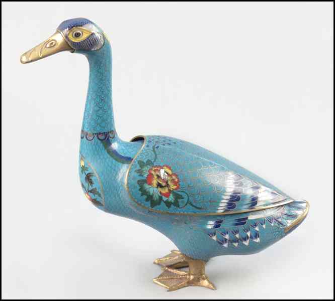 Appraisal: CLOISONNE STANDING DUCK Height '' Condition No Specific Condition Recorded