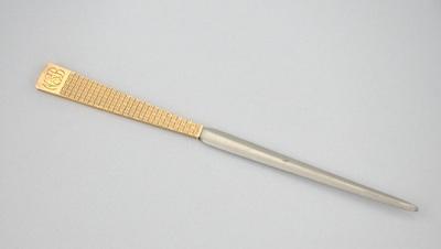 Appraisal: A k Gold Handle Letter Opener American ca th Century