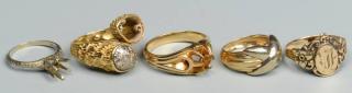 Appraisal: Group of Gold Rings K K K Grouping of gold