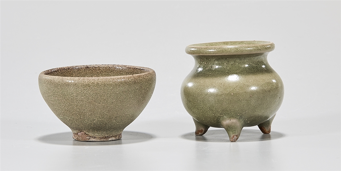 Appraisal: Two Chinese celadon ceramics one being a cup the other