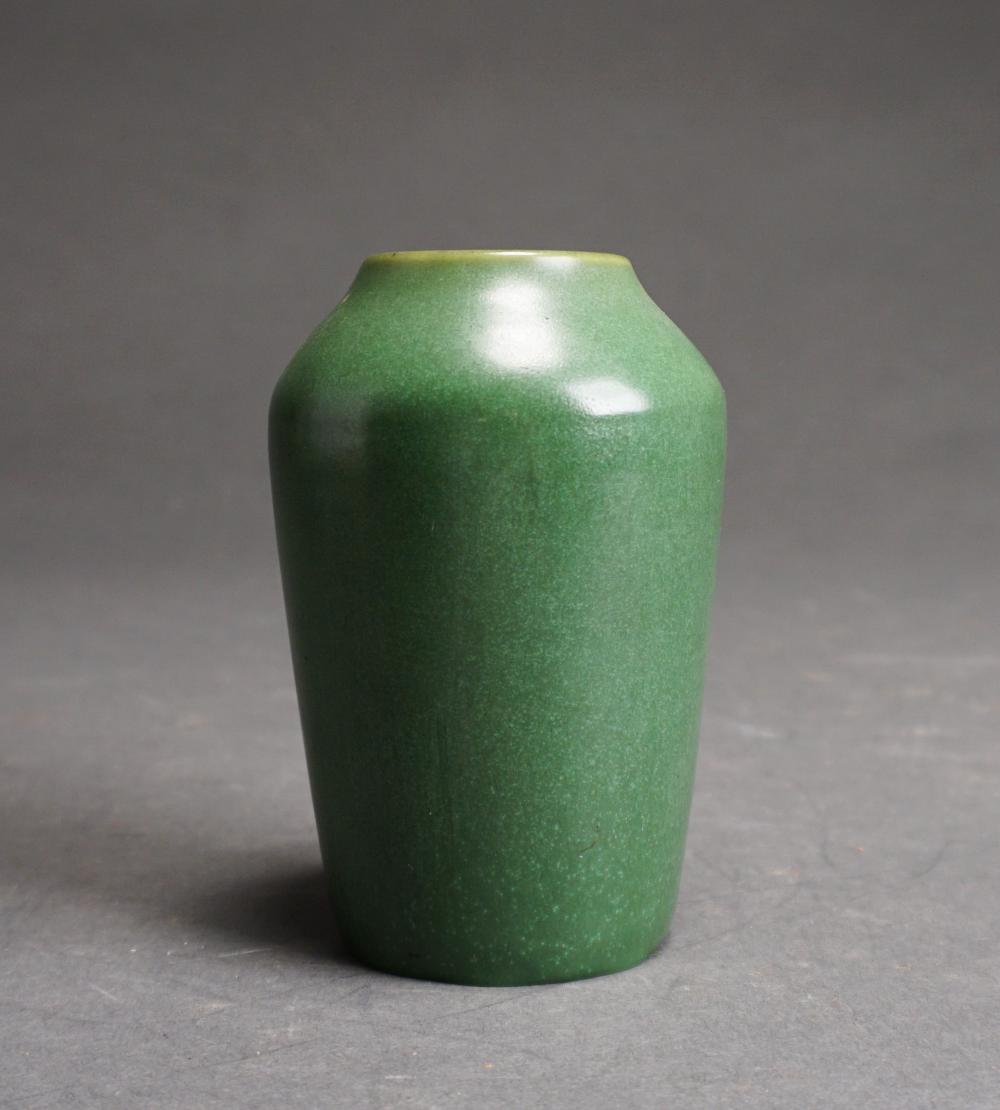 Appraisal: HAMPSHIRE POTTERY MATTE GREEN GLAZED VASE H IN CM Hampshire