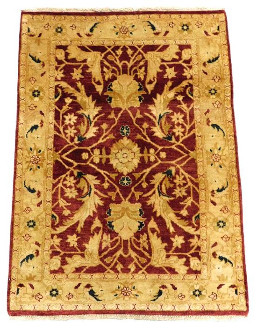 Appraisal: RUG Indo Agra ' x ' hand-knotted wool on cotton