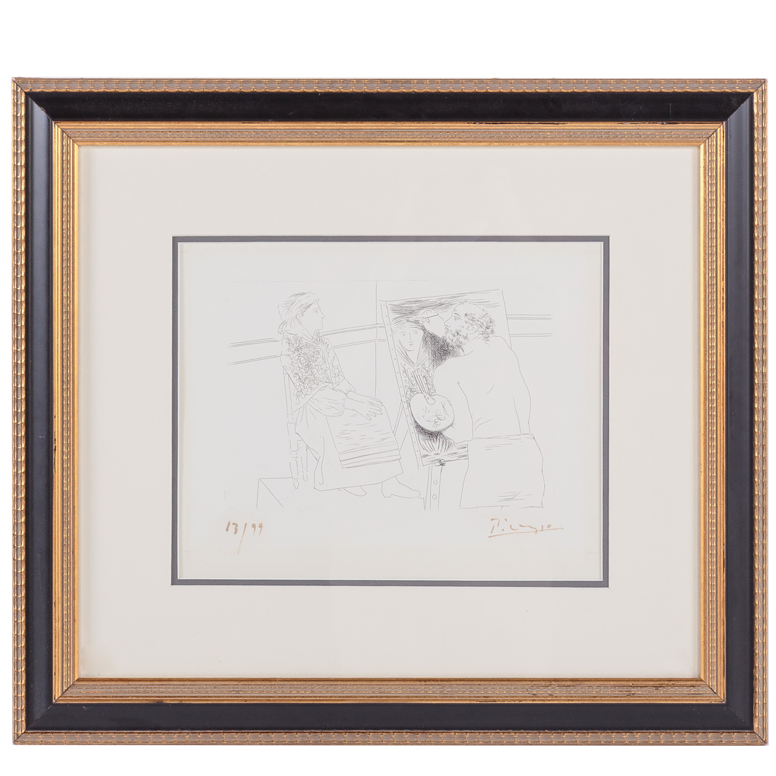 Appraisal: PABLO PICASSO ARTIST WITH EASEL ETCHING Spanish - Etching ed