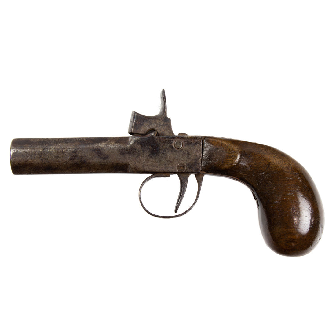 Appraisal: A SMALL ANTIQUE GENTLEMAN'S PERCUSSION GUN WITH A WOOD HANDLE