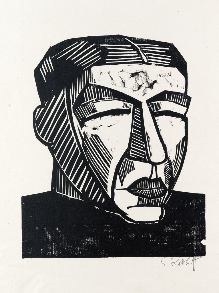 Appraisal: KARL SCHMIDT-ROTTLUFF Mutter Woodcut x mm x inches full margins