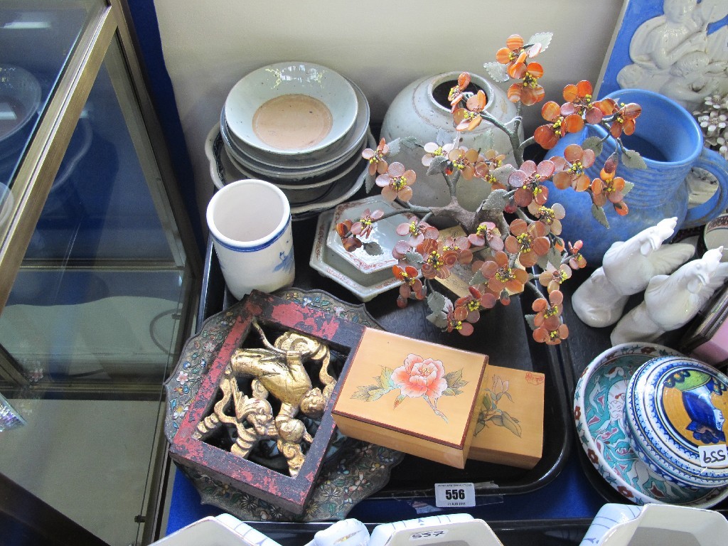 Appraisal: Tray of assorted Oriental wares to include ginger jar blue