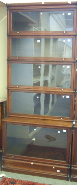 Appraisal: A th century mahogany Globe Wernicke style five section bookcase