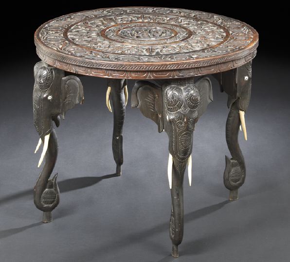 Appraisal: Anglo-Indian Hardwood Occasional Table late th century the circular top