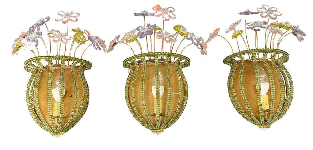 Appraisal: Set of Three Contemporary Wall Sconces in the form of