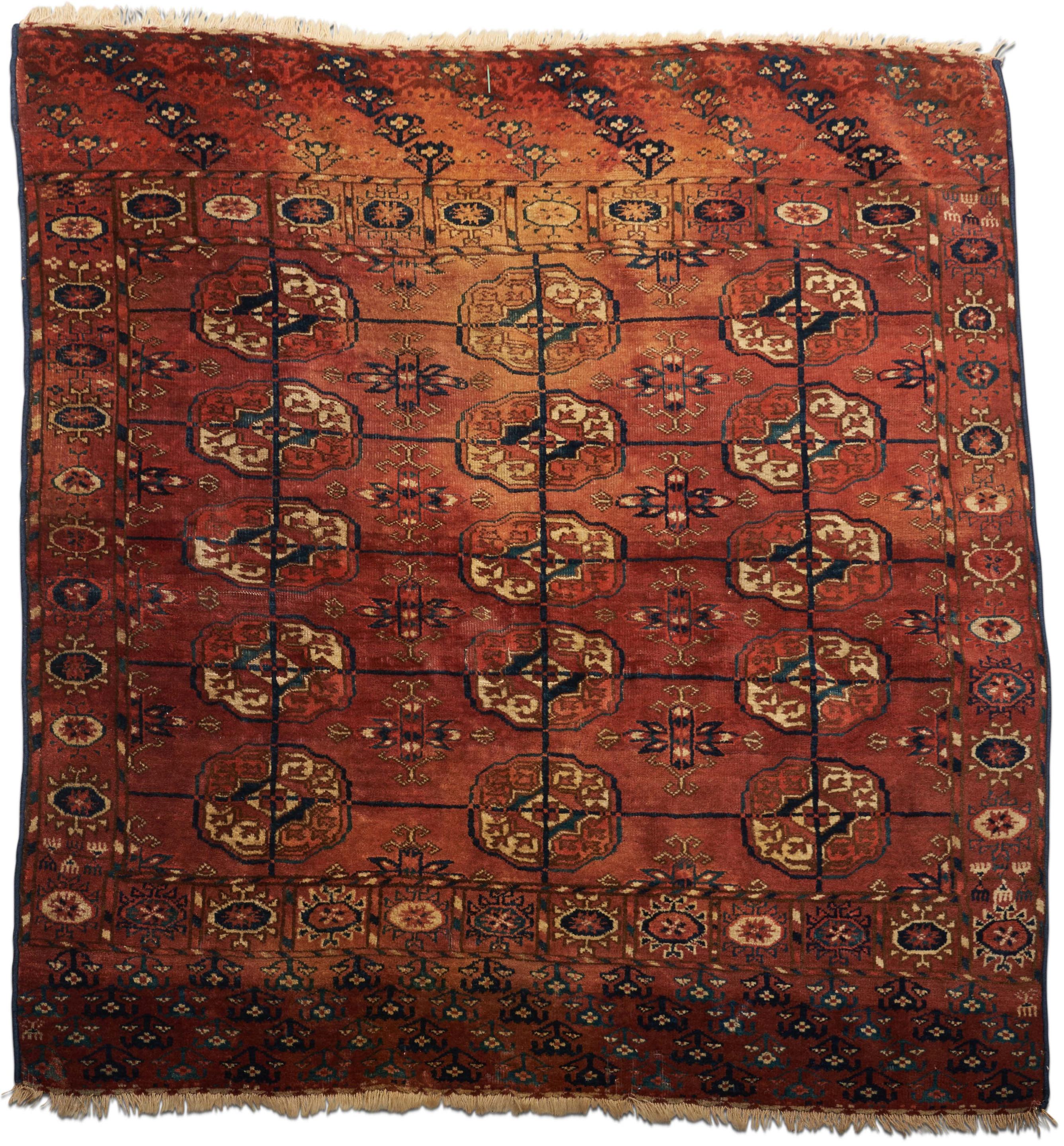 Appraisal: Small Turkmen Rug Turkestan ft in x ft in