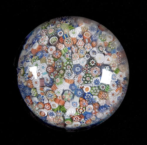 Appraisal: Antique millefiori glass paperweight th c dia