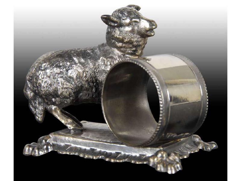 Appraisal: Lamb Figural Napkin Ring Description Rectangular base Marked Barbour Silver