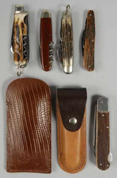 Appraisal: Lot of Folder Knives Description William Rodgers Sheffield -blade stag