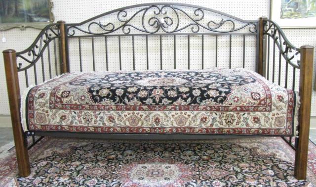 Appraisal: A decorator quality day bed with cast metal frame and