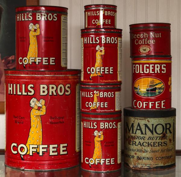 Appraisal: HILLS BROS COFFEE CANS LB CAN TO LB CAN SIZESThe