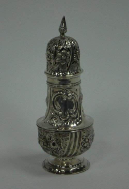 Appraisal: A Victorian silver sugar caster George Jackson London with pierced