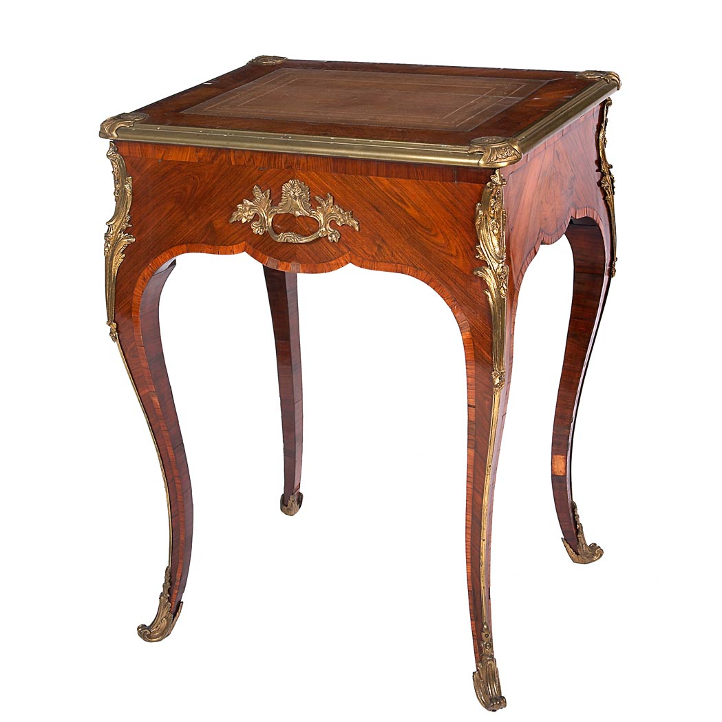 Appraisal: Louis XV Style Gilt-Metal Mounted Walnut Side Table The rectangular