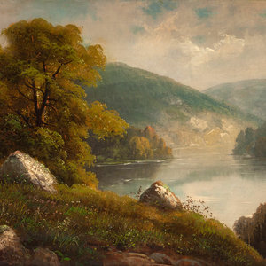 Appraisal: Hudson River School Untitled Summer Lake oil on canvas x