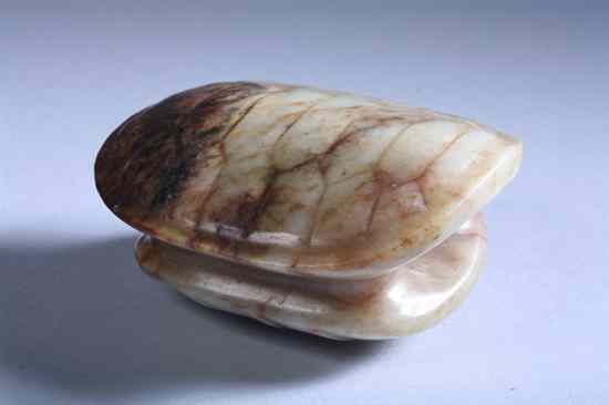 Appraisal: CHINESE CELADON AND CHOCOLATE JADE TORTOISE SHELL-FORM PAPER WEIGHT -