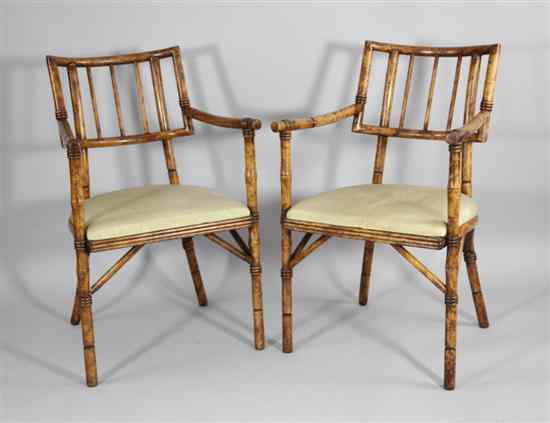 Appraisal: A set of eight early th century Irish faux bamboo