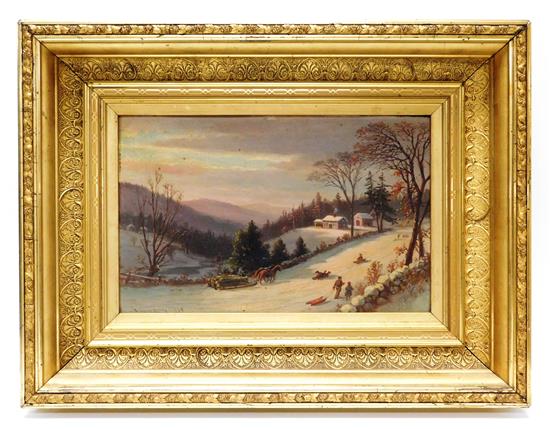 Appraisal: Benjamin Champney American - Winter Sunset Green Mountains oil on