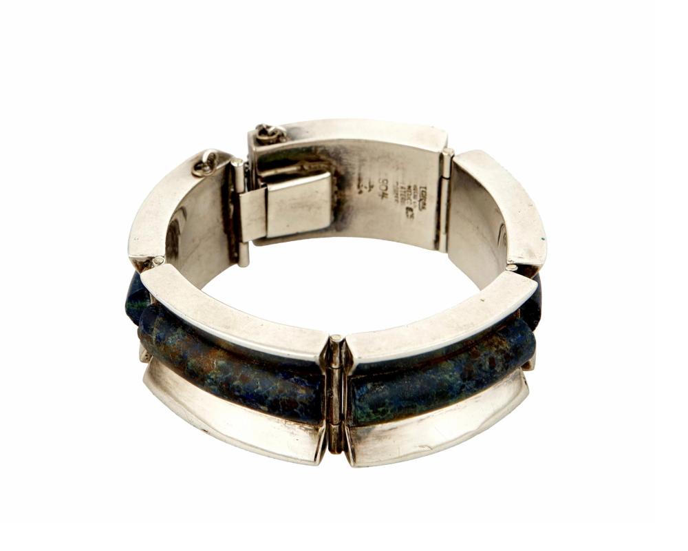 Appraisal: An Enrique Ledesma silver and hardstone bracelet Enrique Ledesma d