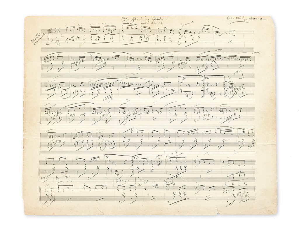 Appraisal: A COMPLETE TANGO SOUSA JOHN PHILIP Autograph Musical Manuscript dated