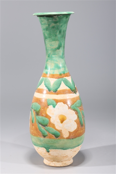 Appraisal: Chinese celadon glazed ceramic flower vase overall good condition firing