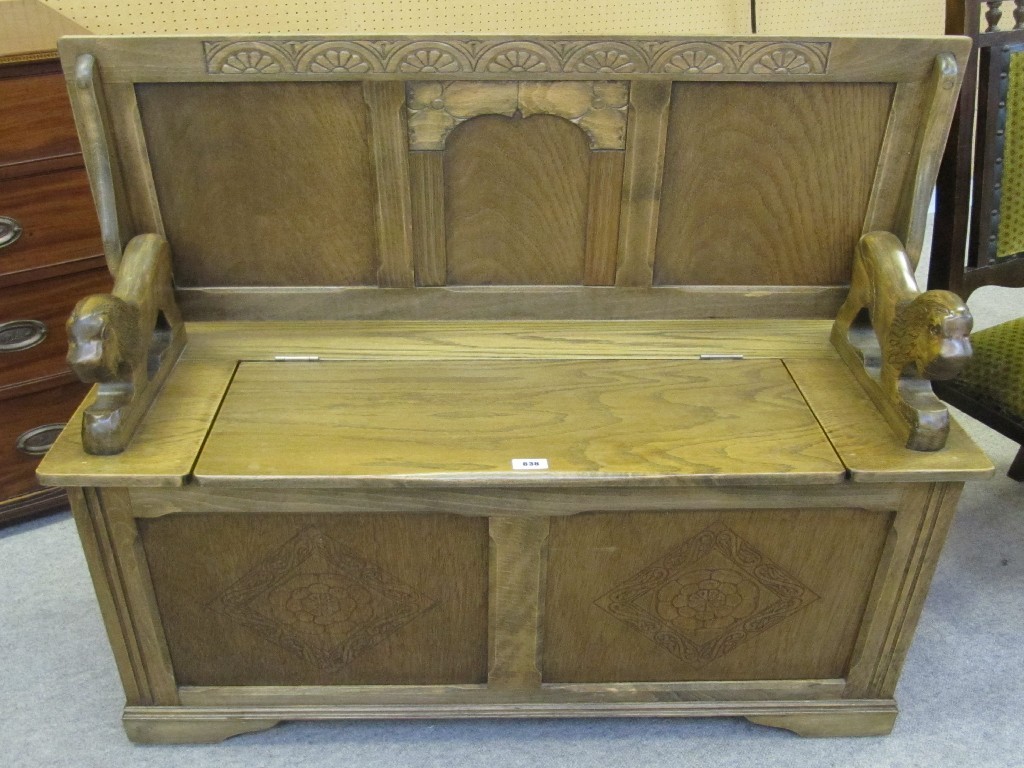 Appraisal: Reproduction monks bench