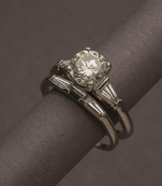 Appraisal: Lot Property from the Estate of Dorothy Dowling Platinum Solitaire