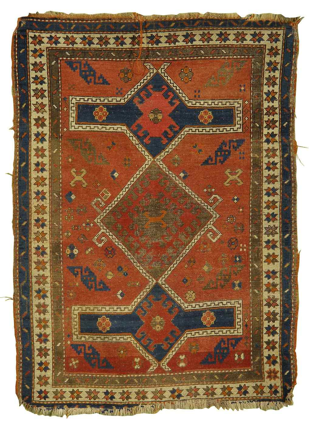 Appraisal: ORIENTAL RUG CAUCASIAN ' x ' '' Three bold geometric