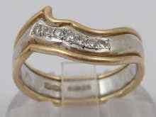 Appraisal: A hallmarked carat gold diamond ring