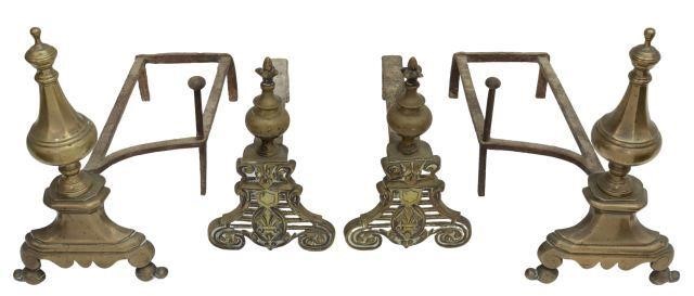 Appraisal: lot of French Louis XVI style bronze andirons early th