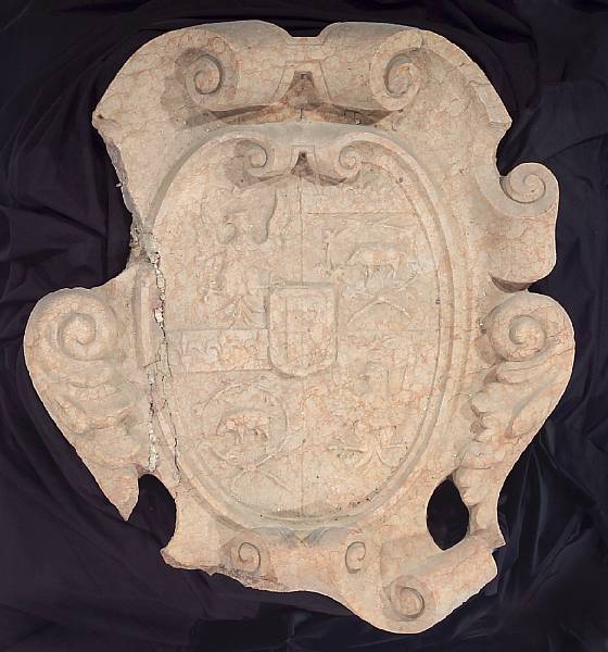 Appraisal: An Italian Renaissance Verona marble escutcheon th century The oval